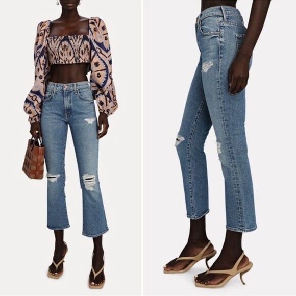 Mother Denim Insider Ankle Flare Bootcut Jeans in Bloom and Doom Size 29 - Picture 3 of 8